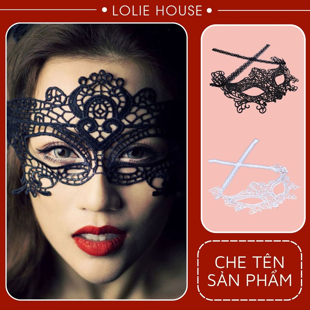 Mặt nạ mắt phối ren cao cấp hai màu đen trắng LOLIE HOUSE - PK2