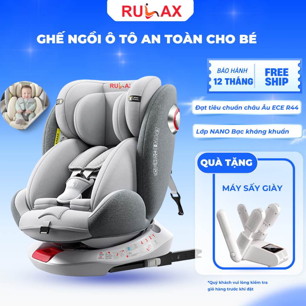 [Tặng Máy Sấy Giày] Ghế Ngồi Ô Tô Cho Bé RULAX