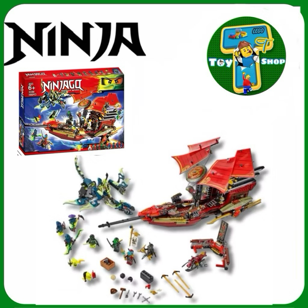 (Có sẵn) Mô hìnhh lắp ráp NinjaGo phi thuyền Ninja Destiny Bounty 32288 season 5 (1480 mảnh)