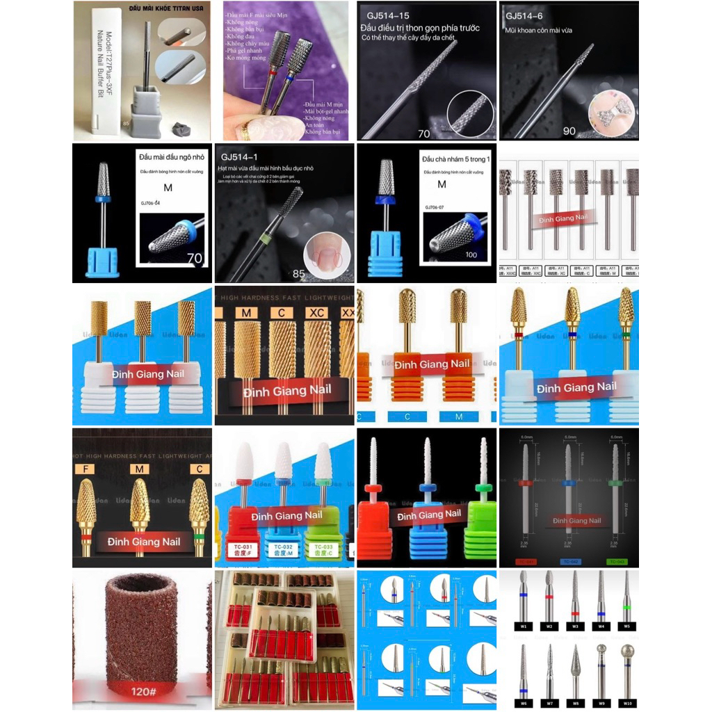 Đầu mài phá,mịn các loại