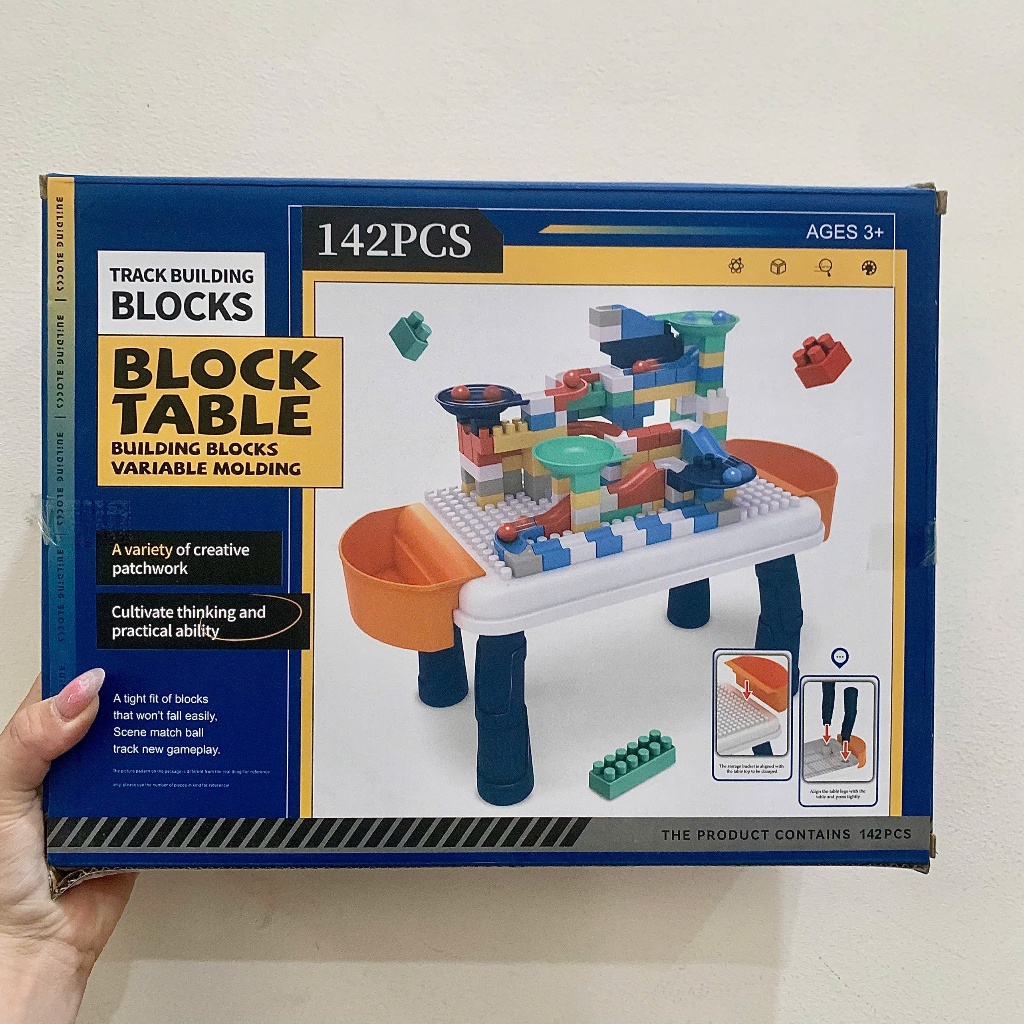 Đồ chơi lắp ráp : BÀN LẮP RÁP BLOCK TABLE 142 CHI TIẾT – ĐƯỜNG ĐUA BI SÁNG TẠO, 142pcs, 3ages+, No. 