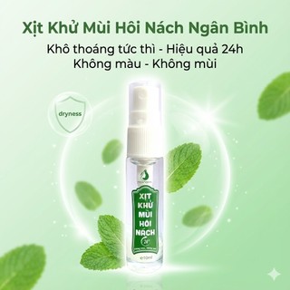 Xịt Khử Mùi Hôi Nách Ngân Bình 10ml - Ngăn Tiết Mồ Hôi, Không Màu Không Mùi Không Hôi 24H