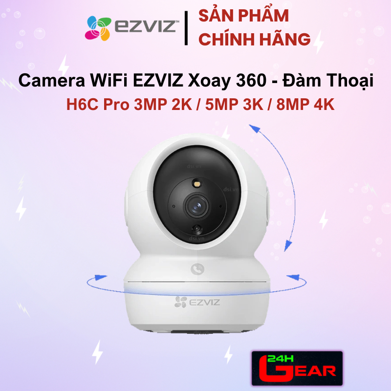 Camera WiFi EZVIZ H6C PRO 3MP 2K / 5MP 3K / 8MP 4K ( XOAY 360 độ, Đàm Thoại) Chính Hãng