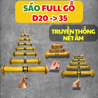 Sáo diều Vivu D20 -> D35 - Full Gỗ TRUYỀN THỐNG - Chuông/Còi/Hòa còi/Bò/Hòa Âm