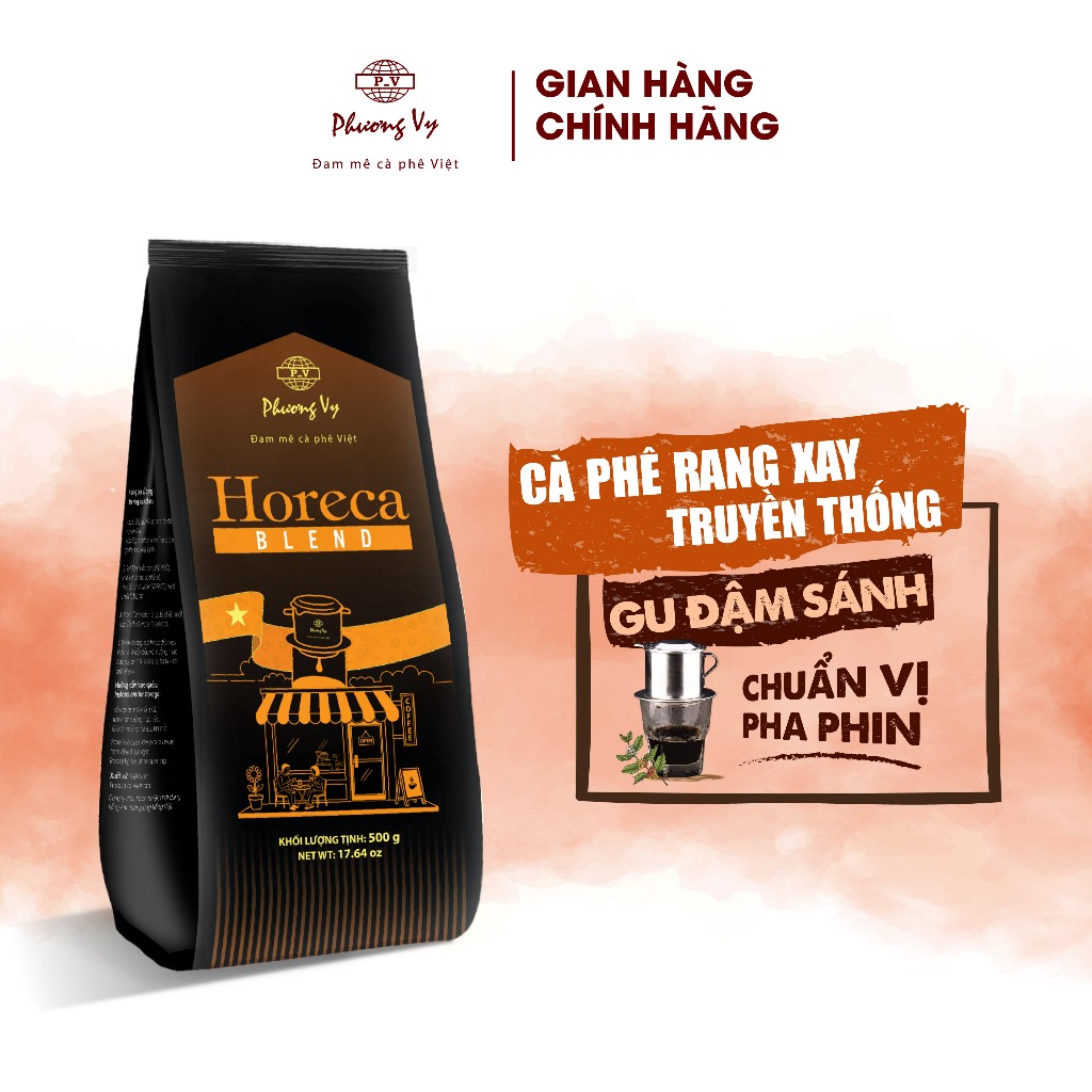 Cà Phê Truyền Thống Horeca Blend 500g, cafe đậm vừa, sánh nước, hương thơm nồng nàn, Phương Vy Coffee