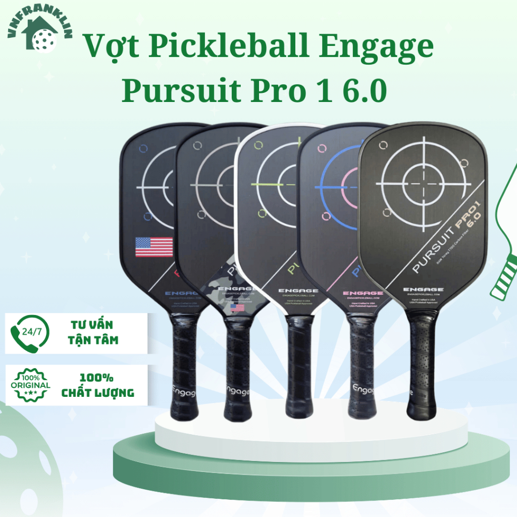 Vợt Pickleball Engage Pursuit Pro 1 6.0 Chính Hãng Chuẩn USAPA – Hiệu Suất Cao, Đánh Chắc Tay, Dễ Ki