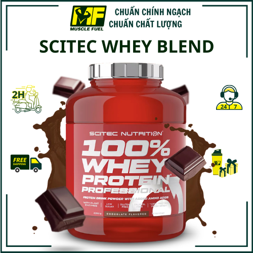 [HÀNG CÔNG TY- QUÀ TẶNG] SCITEC NUTRITION – 100% WHEY PROTEIN PROFESSIONAL- DÒNG WHEY BLEND CAO CẤP