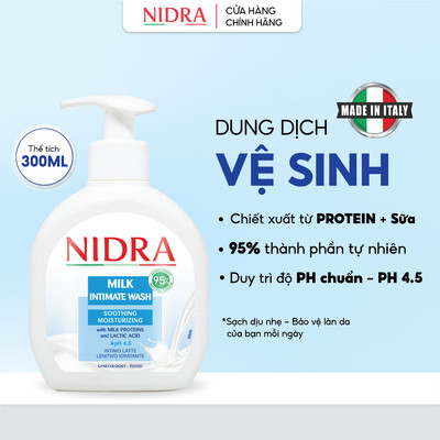 Dung Dịch Vệ Sinh Phụ Nữ NIDRA Dung Tích Lớn 300ml – 95% Thiên Nhiên Làm Dịu Da, Chống Khuẩn, Cân Bằng Độ pH