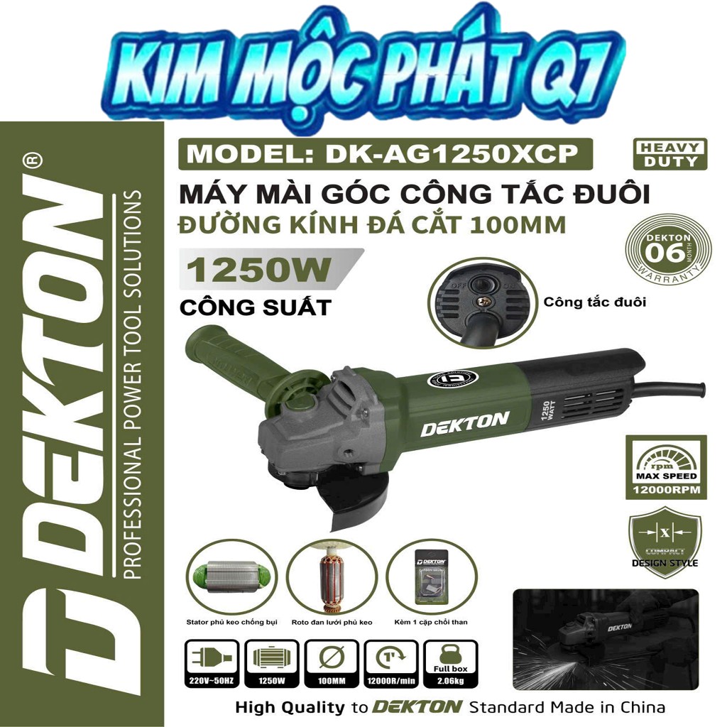 Máy Mài Tay Ngắn DK-AG1250XCP (Màu Olive mới) 1250W