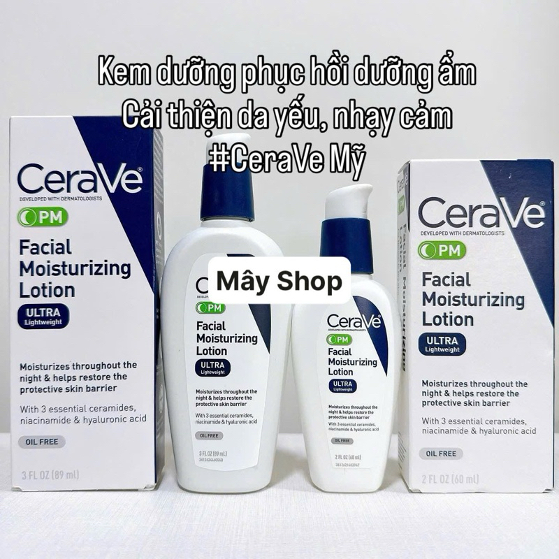 Kem dưỡng Cerave PM Lotion 60ml, 89ml