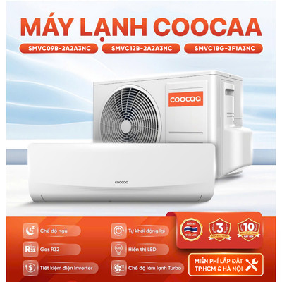 [Miễn phí lắp đặt HN-HCM] [1HP / 1.5HP / 2HP] Máy lạnh/ Máy điều hòa Coocaa Inverter SMVC Series|Tiết kiệm điện| Gas R32