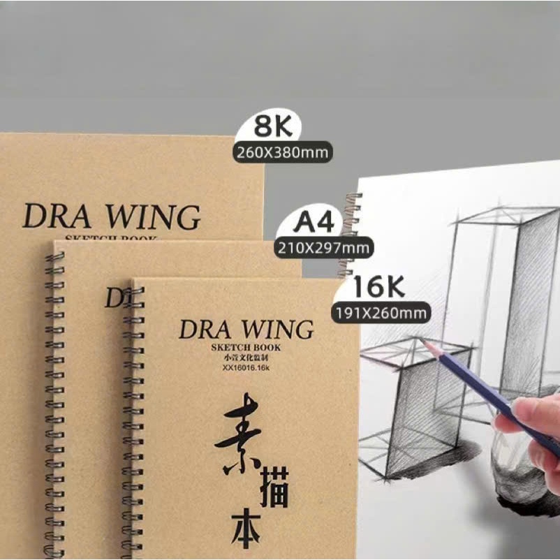 HCKT [THANH LONG] - Sổ Lò Xo Sketchbook Drawing A4&A3 Vẽ Ký Họa, Phác Thảo 160GSM 32 Tờ (Cả Bìa)