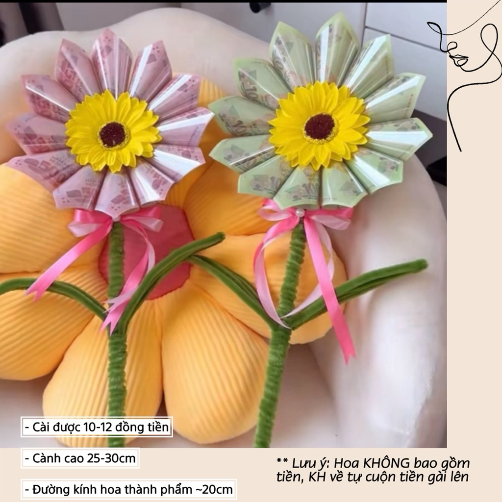 [Quà tặng 8/3] Hoa đồng tiền, hoa gài tiền quà tặng dịp lễ 8/3, 20/10, sinh nhật