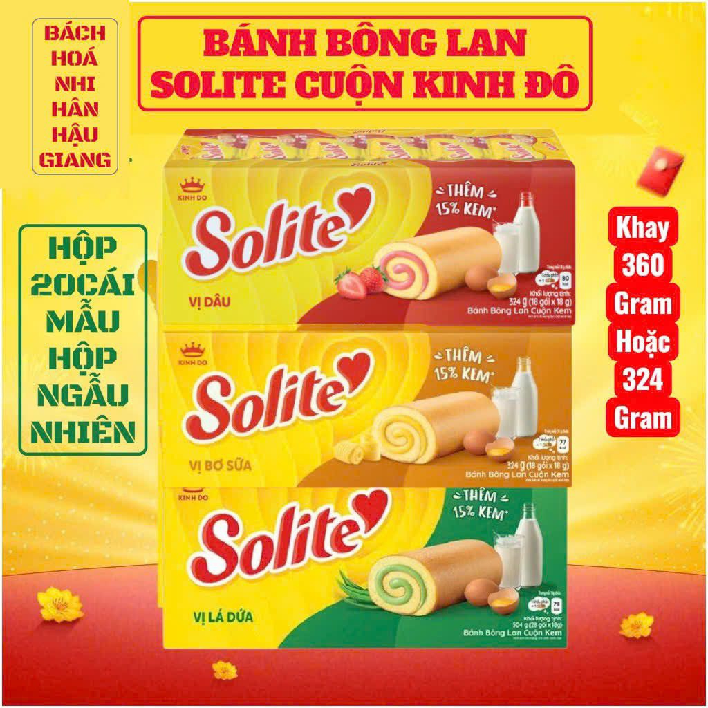 BÁNH BÔNG LAN CUỘN SOLITE KINH ĐÔ ( DÂU / DỨA / BƠ SỮA ) THƠM NGON BỔ DƯỠNG