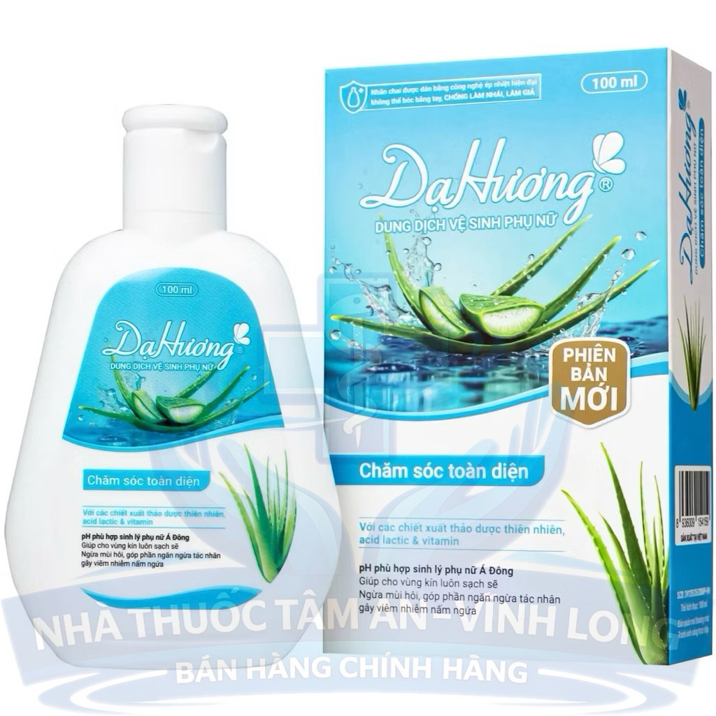 [Che tên sp] Dung dịch vệ sinh phụ nữ Dạ Hương Chăm sóc toàn diện hộp 100ml - Dạ Hương Xanh Lô Hội