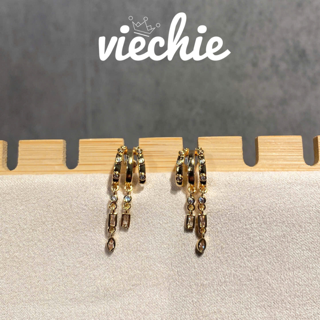 Khuyên tai bông tai Urban Drops đá zircon tòn ten VIECHIE E0210