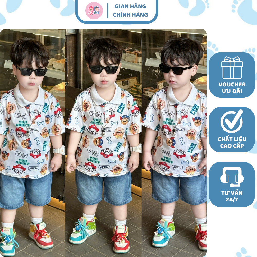 [À ƠI SHOP] B77- bộ polo chó xương paw power- a116.869