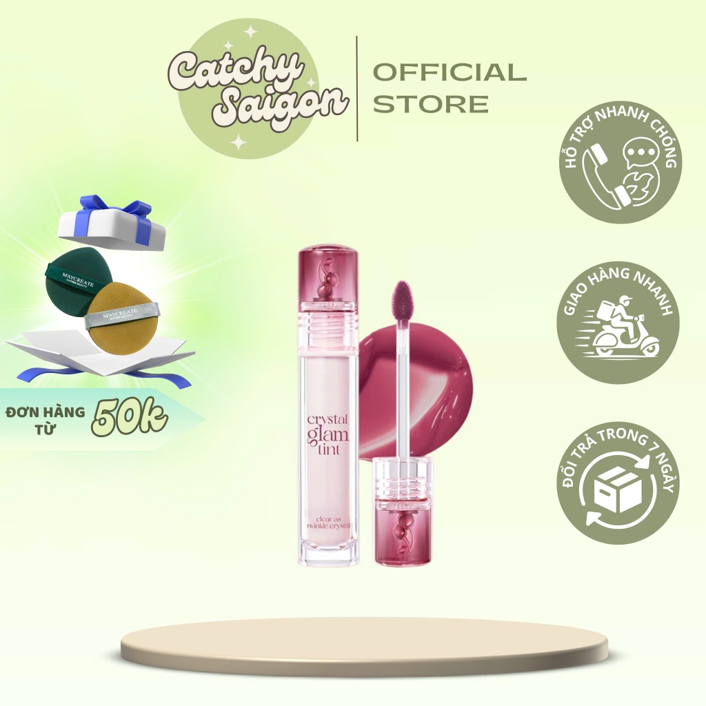 [CLIO] Son Tint Bóng Clio Crystal Glam Tint, Tạo Hiệu Ứng Căng Mọng Cho Môi, 3.4g
