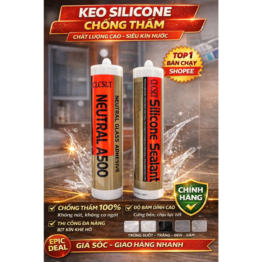 KEO SILICONE A500 SIÊU TIẾT KIỆM CHẤT LƯỢNG CAO, KEO SILICONE A500 MÀU CAFFE