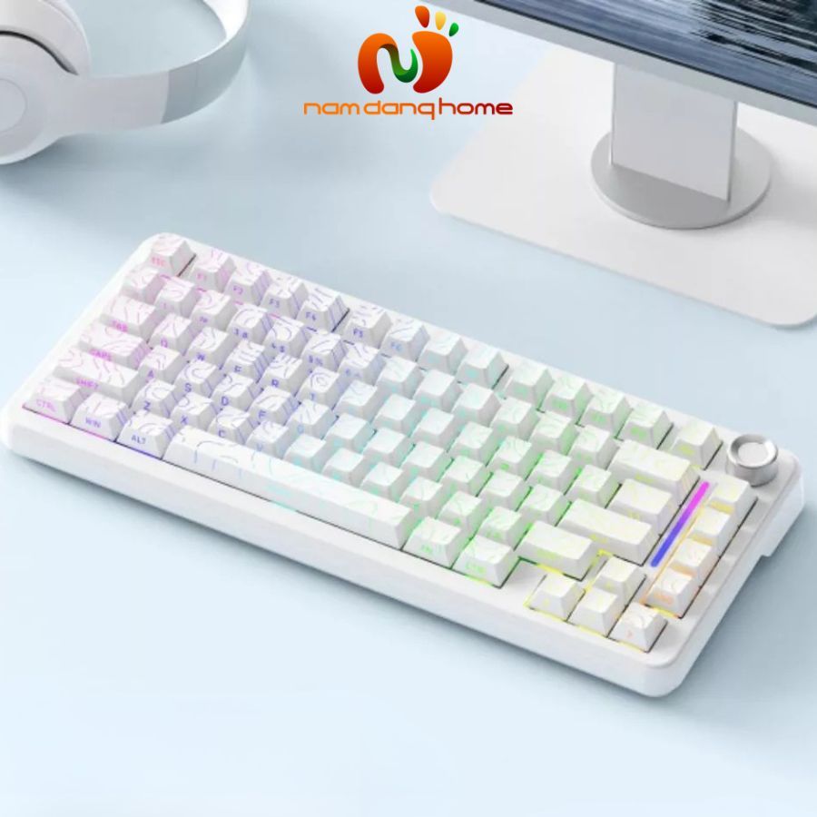 Bàn Phím Cơ FreeWolf F75 Gasket - Bàn Phím Không Dây Layout 75%, Kết Nối 3 Chế Độ