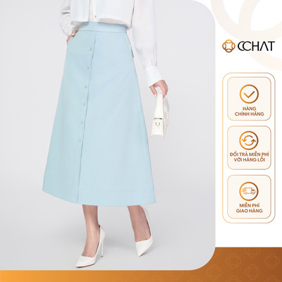 [MỚI - Độc quyền Shopee] Chân Váy 𝐂𝐂𝐇𝐀𝐓 Dáng Suông Amelie Nẹp Cúc Chất Liệu Kaki Cao Cấp 25CDS2012XT