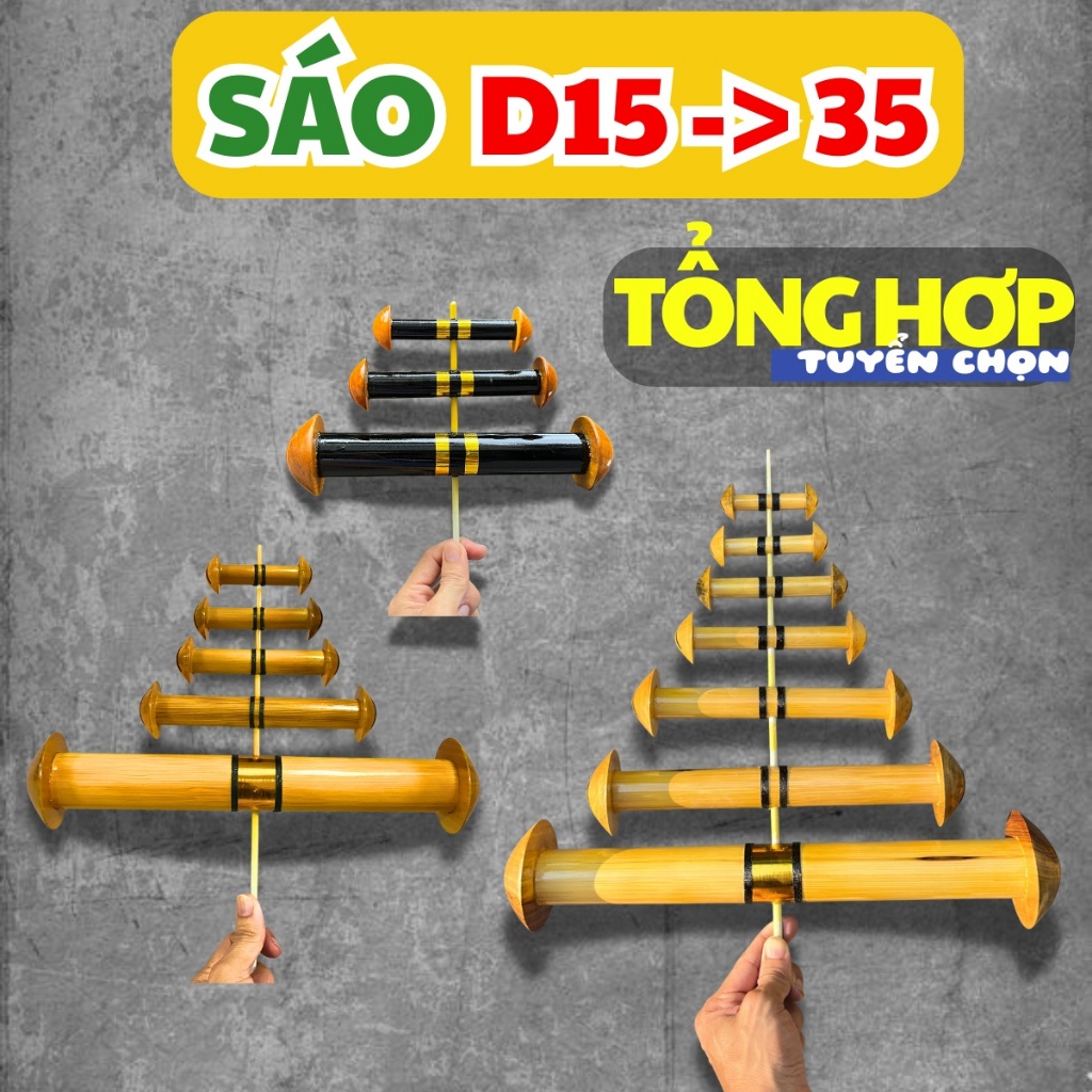 Sáo diều Vivu D15 -> D35 TỔNG HỢP - Nhựa/Miệng gỗ/Full gỗ - Chuông/Còi/Hòa còi/Bò/HòaÂm