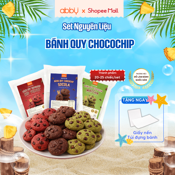 [ABBY] Set làm bánh Chocochip Cookie - Nguyên liệu làm bánh quy - Thành phẩm 20 - 25 chiếc