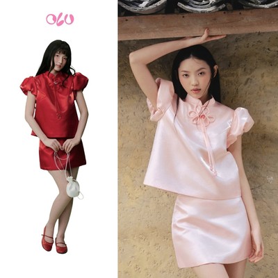 Set OLV áo và chân váy truyền thống Mặc Linh và Thanh Ý nhiều màu phù hợp đi chơi lễ tết
