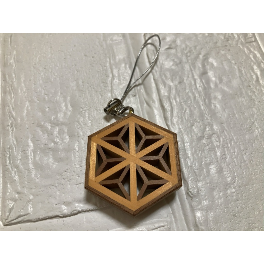 Kumiko Wooden Artwork Keychain Accessory Sculpture Object Japan Tochigi