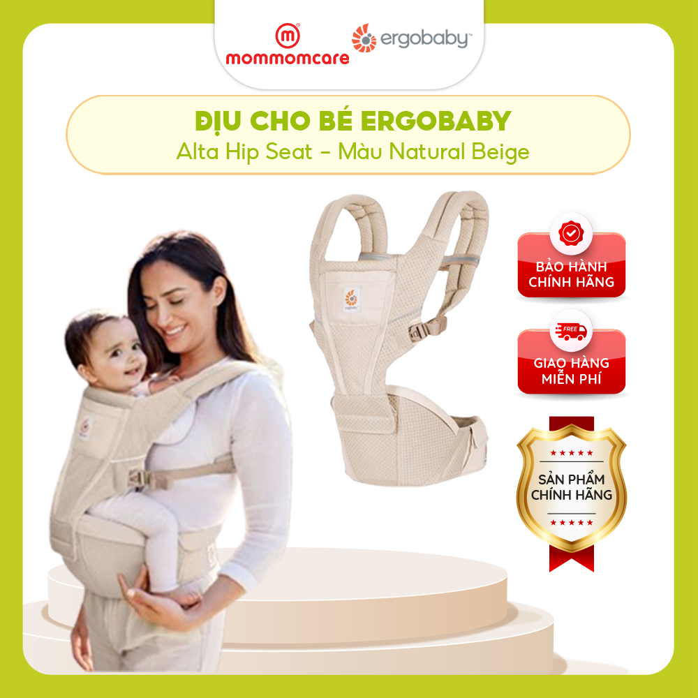 Địu Trợ Lực Ergobaby Alta Hip Seat cho bé từ 4 - 48 tháng, có bệ bé ngồi thoải mái.