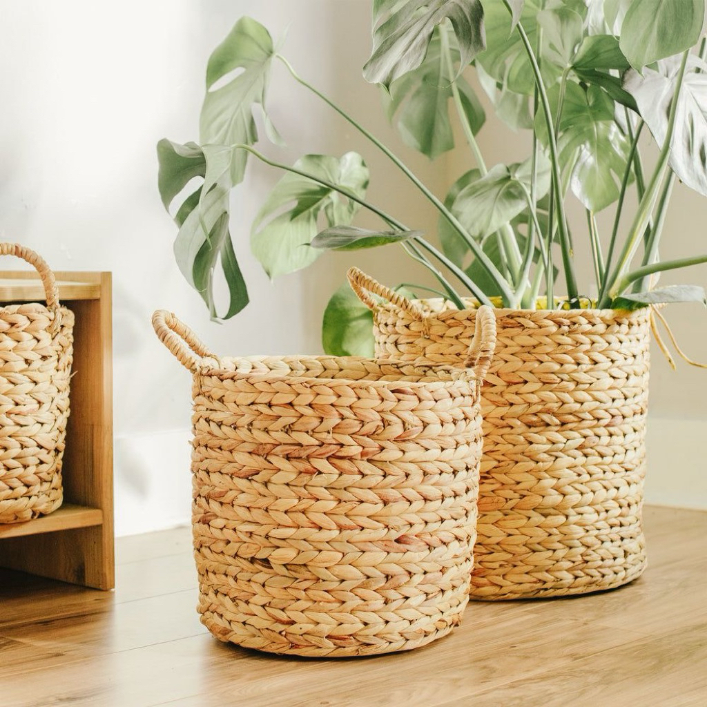 Giỏ lục bình đựng các loại vật dụng, trang trí nhà cửa, giỏ đựng đồ đa năng, giỏ quần áo, giỏ cói, decor, đựng sách vở