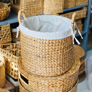 Giỏ lục bình đựng các loại vật dụng, trang trí nhà cửa, giỏ đựng đồ đa năng, giỏ quần áo, giỏ cói, decor, đựng sách vở
