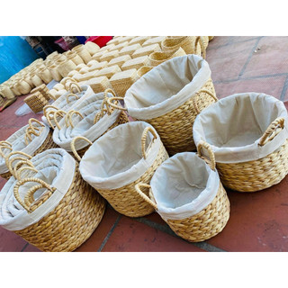 Giỏ lục bình đựng các loại vật dụng, trang trí nhà cửa, giỏ đựng đồ đa năng, giỏ quần áo, giỏ cói, decor, đựng sách vở