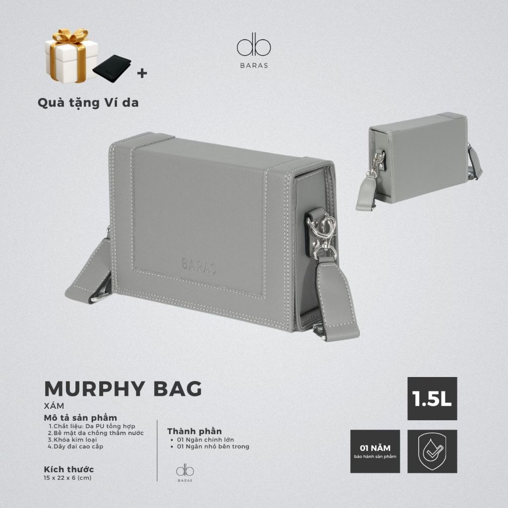Túi đeo chéo hộp MURPHY BAG - BARAS VIETNAM - Túi đeo chéo thời trang nam | BigBuy360 - bigbuy360.vn