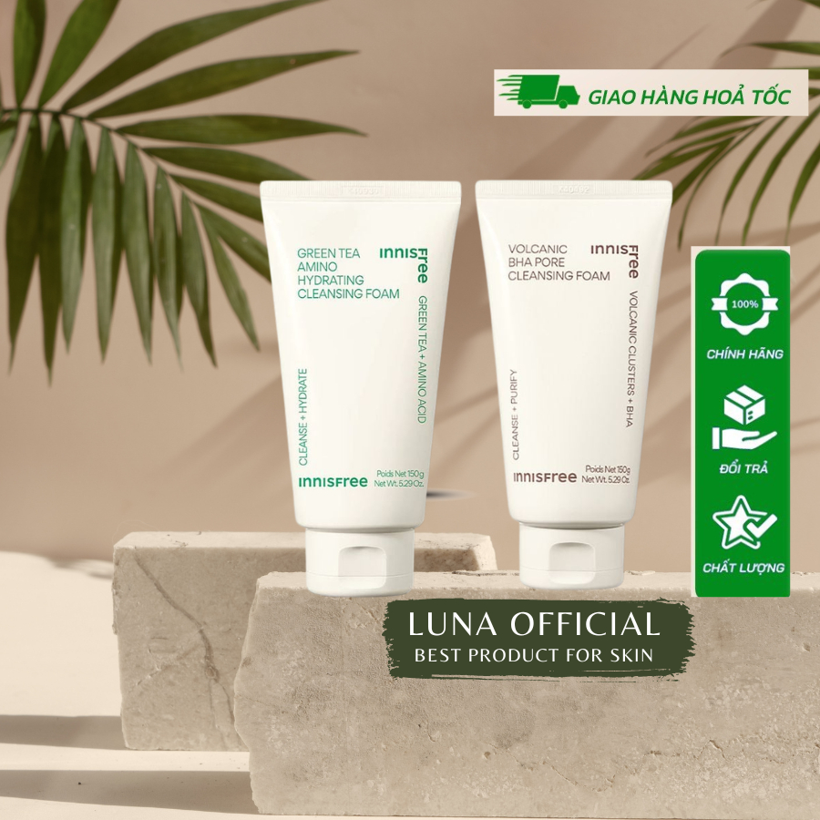 Sữa Rửa Mặt Innisfree Jeju Volcanic Pore BHA/ Bija Trouble / Green Tea Hydating Amino Acid / Forest For Men 150g