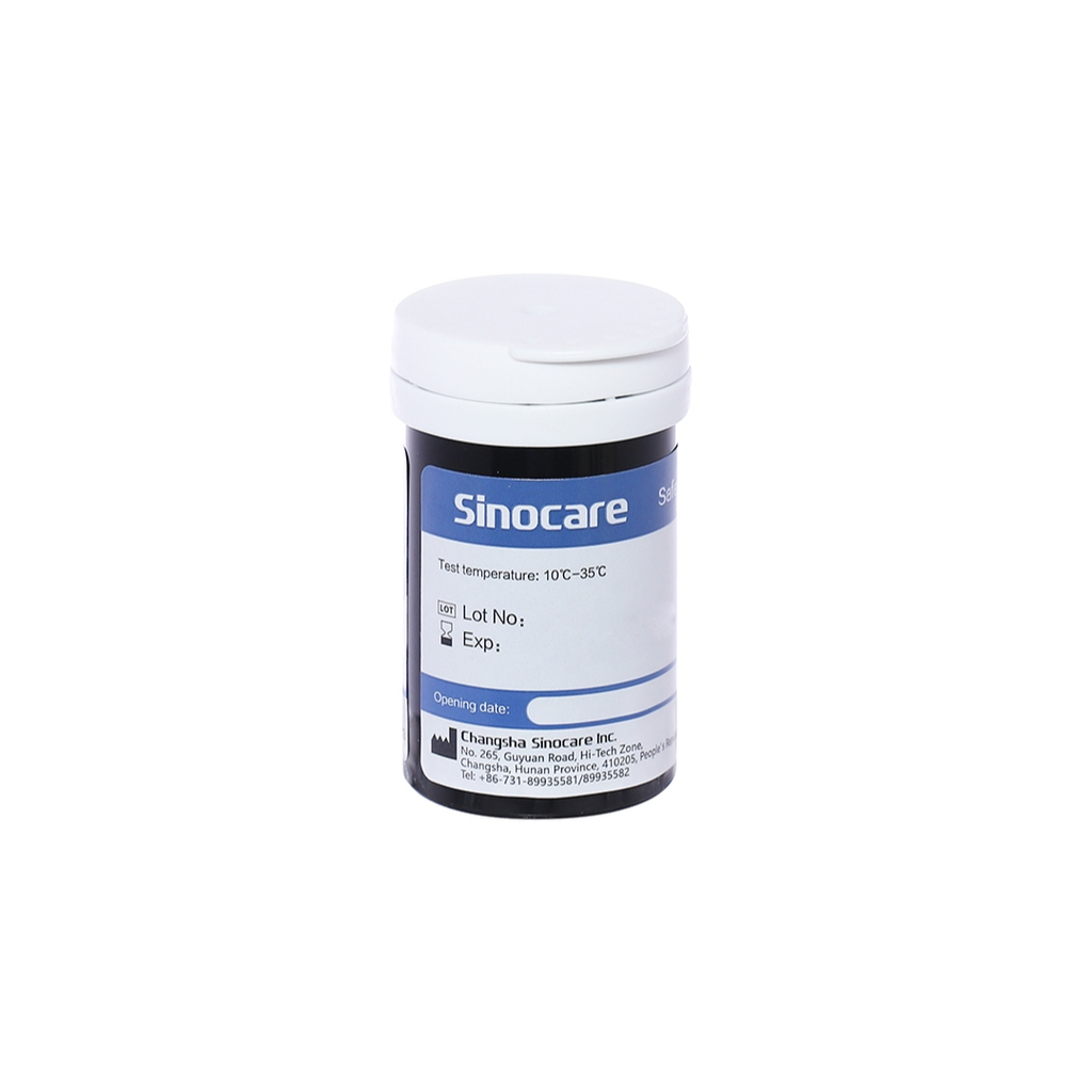 Que Thử Đường Huyết Sinocare Safe- Accu Lọ 25 Que