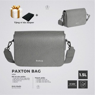 Túi đeo chéo nam Paxton bag - Xám - BARAS - Túi da nam thời trang