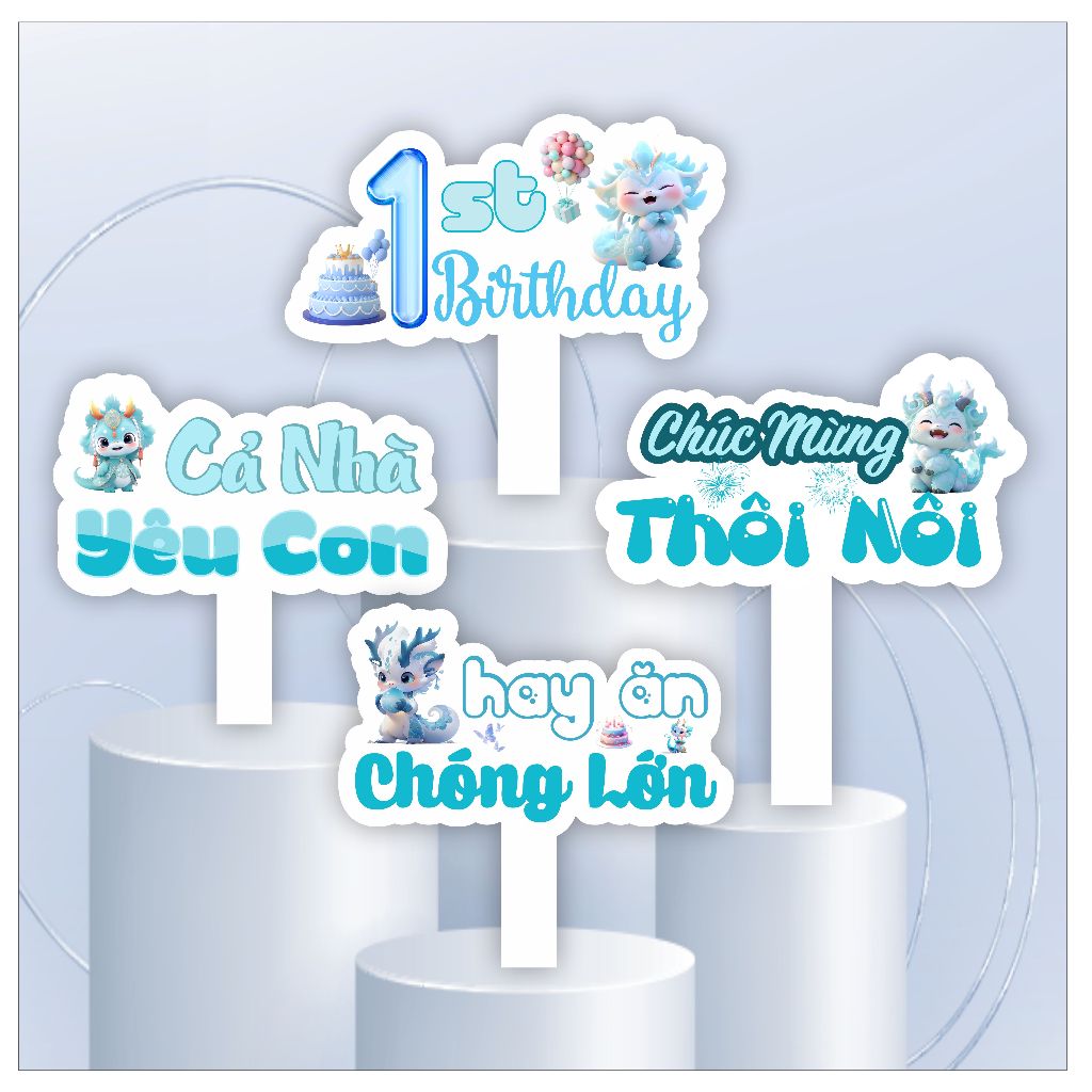 Combo 4 Hashtag Thôi Nôi, Sinh nhật.