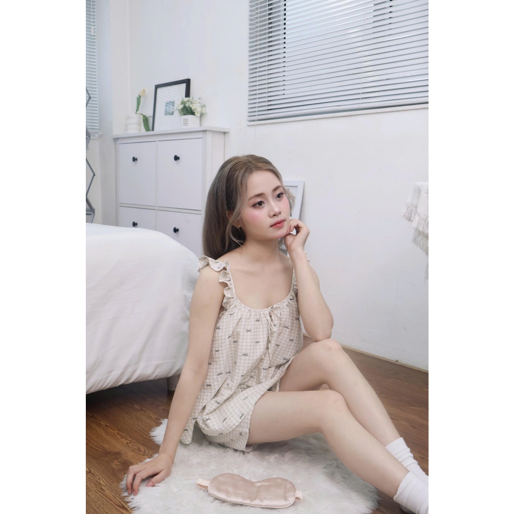 Bộ Ngủ 2 Dây Nữ Họa Tiết Cute Xinh Xắn – Bộ Đồ Ngủ Cotton Thoáng Mát Thoải Mái Thương Hiệu Melli - B2D08 | BigBuy360 - bigbuy360.vn