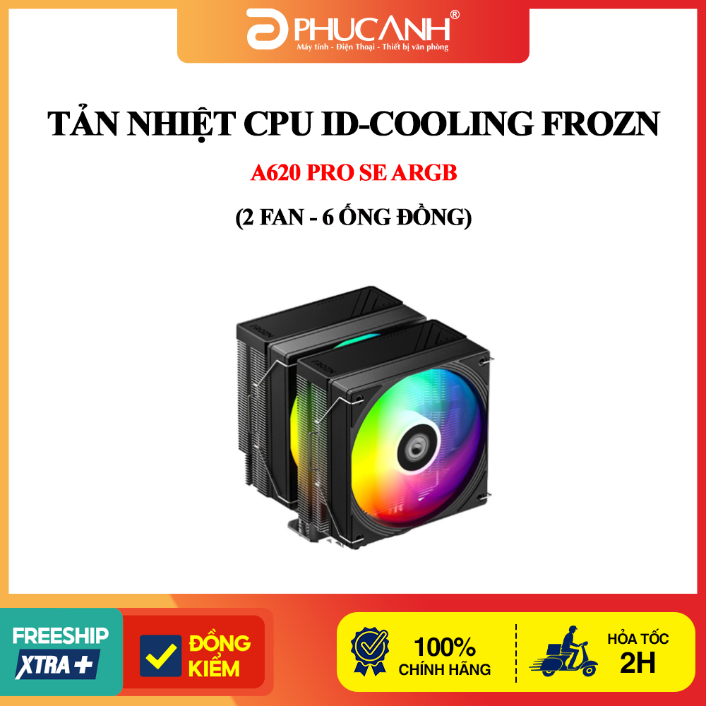 Tản nhiệt CPU ID-COOLING FROZN A620 PRO SE ARGB (2 fan - 6 ống đồng)