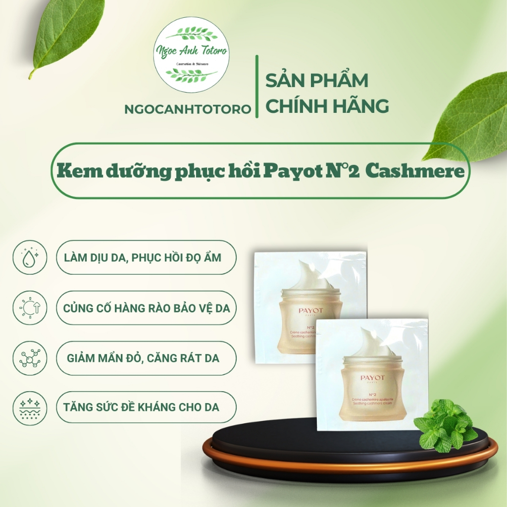 Kem Dưỡng Da Payot N°2 Soothing Cloud Cream Sample Chăm Sóc Da Nhạy Cảm