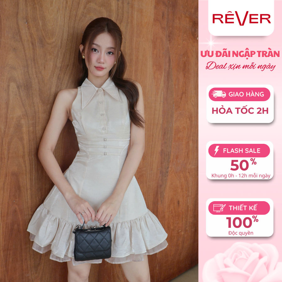 Rêver Đầm cổ yếm tiểu thư sang trọng REVERCLOTHINGS Pamela Dress