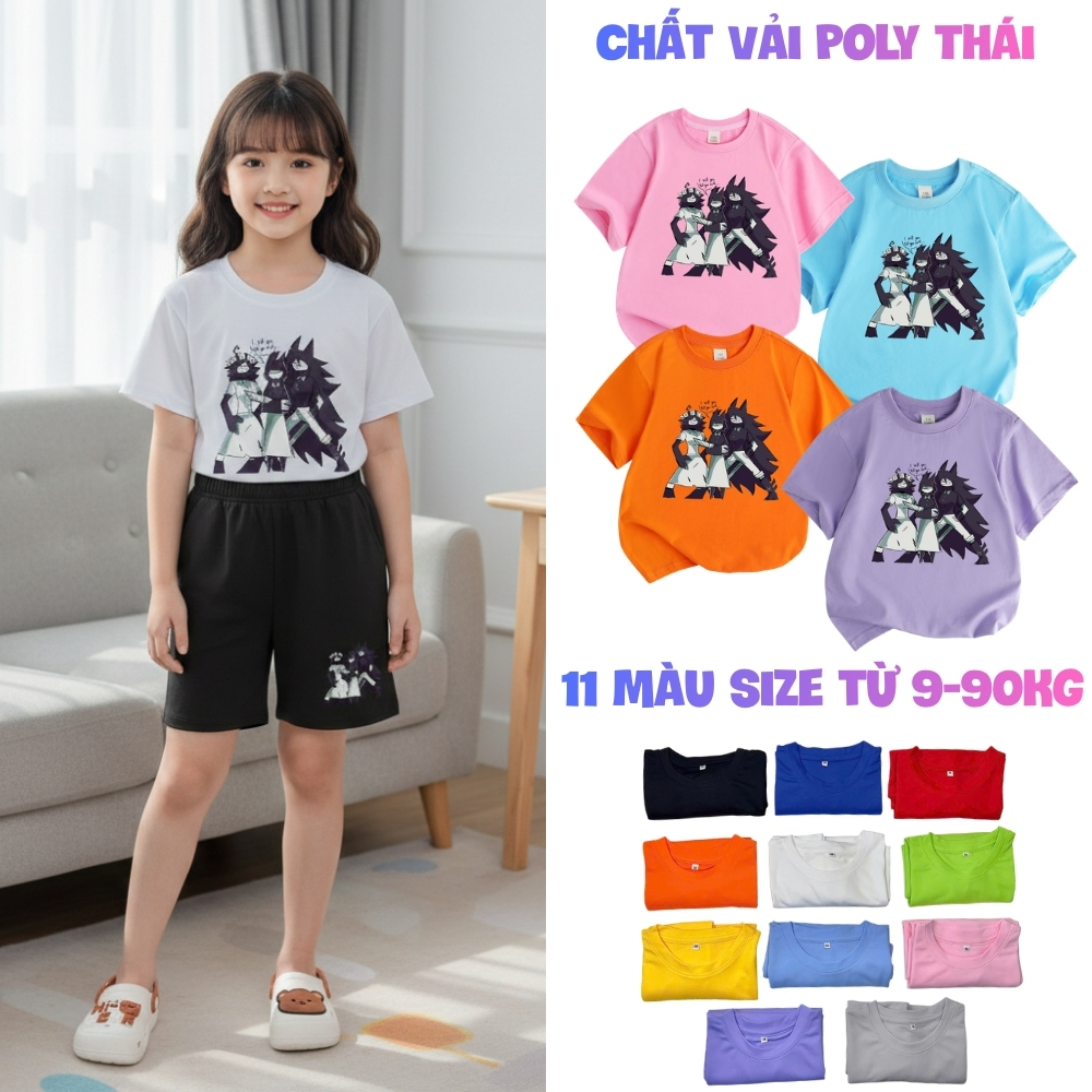 Áo thun cho bé trai bé gái in hình MISS CIRCLE, Chất vải poly cá sấu cao cấp mềm mịn thoáng mát NTSH