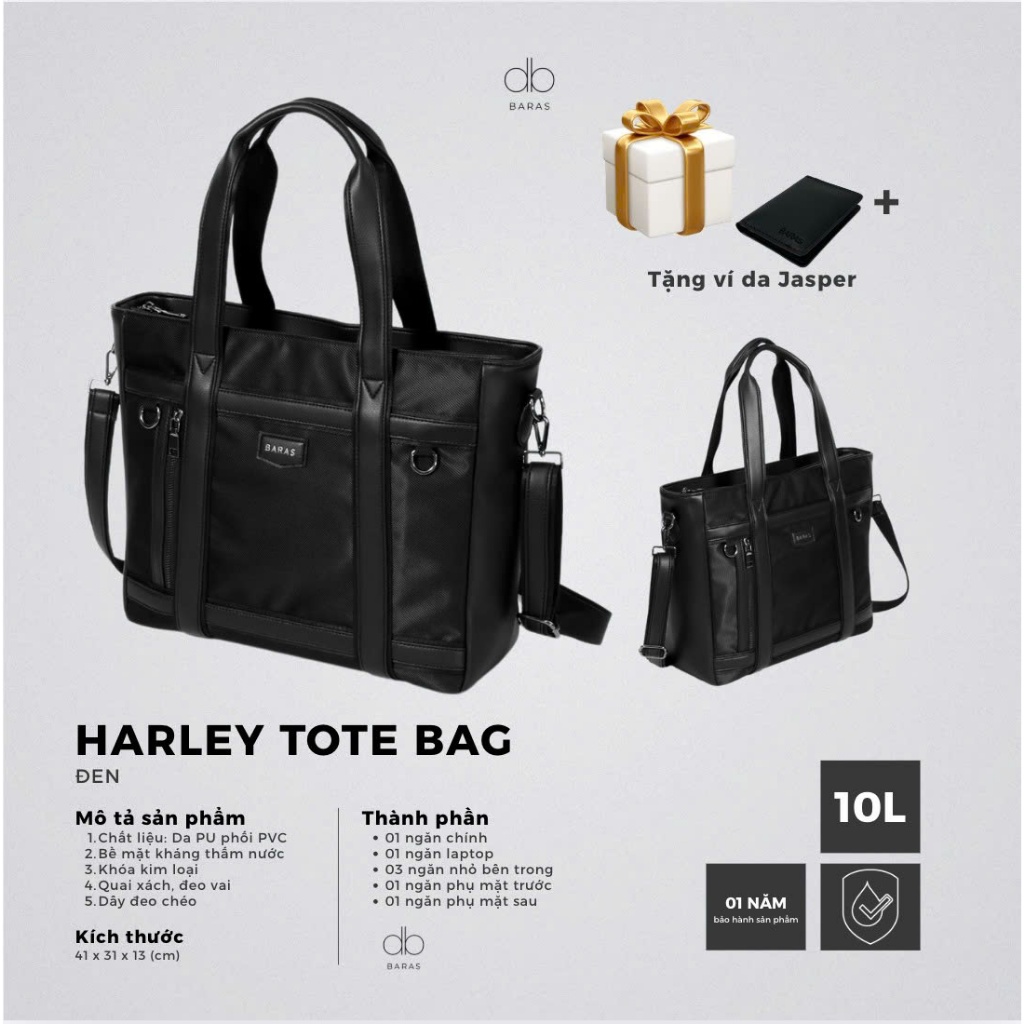 Túi Tote Thời Trang - HARLEY TOTE BAG - BARAS VIETNAM - Túi Tote đeo chéo nam