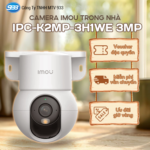 Camera IMOU trong nhà K2MP-3H1WE (Ranger Mini), tích hợp chế độ nhìn ban đêm thông minh.