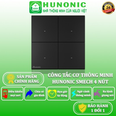 Công Tắc Thông Minh Phím Cơ Hunonic Smech Bluetooth Mesh, Công Tắc Điều Khiển Từ Xa Qua Điện Thoại