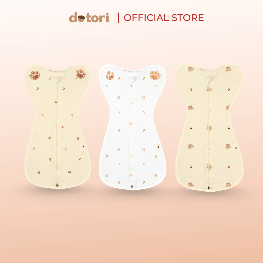 [MỚI] Nhộng Chũn Dotori 4D Airmesh Lông Vũ Hàn Quốc Có Lỗ Thoáng Khí Mềm Mịn Co Dãn Cho Bé Sơ Sinh