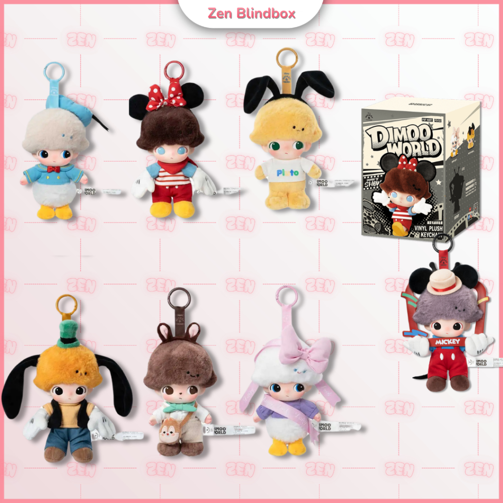 [CHÍNH HÃNG] Blindbox Dimoo World x Disney Móc Khóa Gấu Bông Dimoo Bông