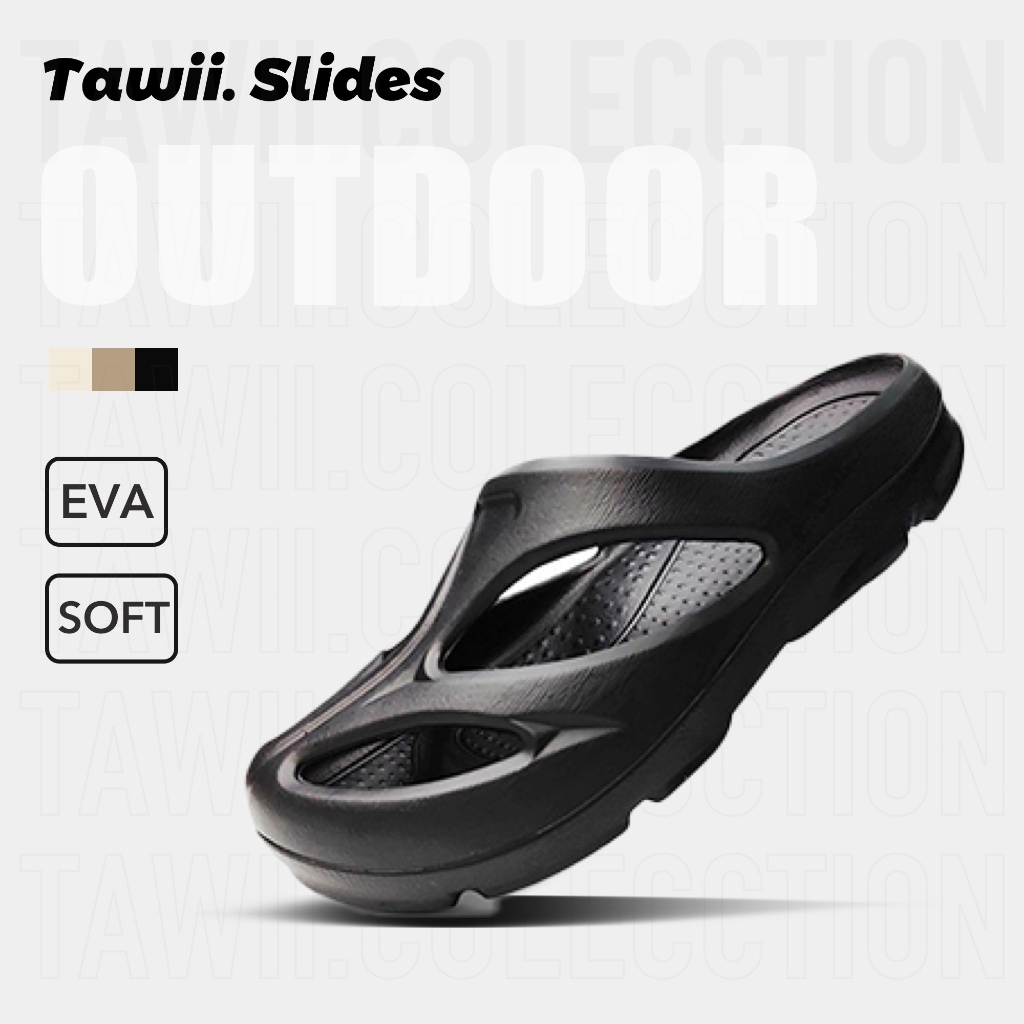 Tawii. Dép bít mũi Chống Trượt Giày sục EVA Dép Slide Nam Nữ Full Size Thoáng khí Sandal