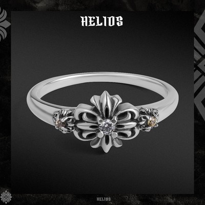 Nhẫn bạc nữ HeliSilver.vn S925 Suncrest Helios Black Silver Vlt